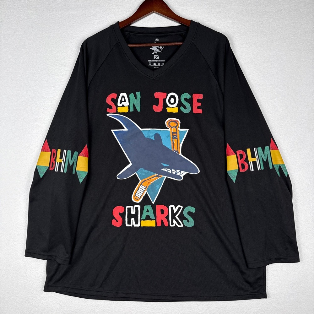 San Jose Sharks Franklin Group Black History Month BHM Jersey Shirt Mens XL